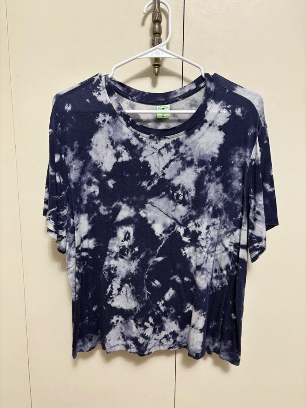 Honeydew Tie Dye Top Blue White Short Sleeve Soft Lounge Woman Medium